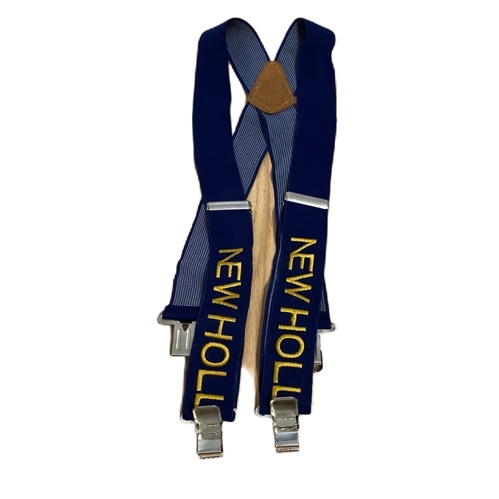 New Holland Men’s Suspenders Blue Yellow Tractor Farmjng Agriculture